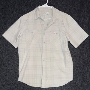 Orvis Men's Light Tan Checkered Shirt